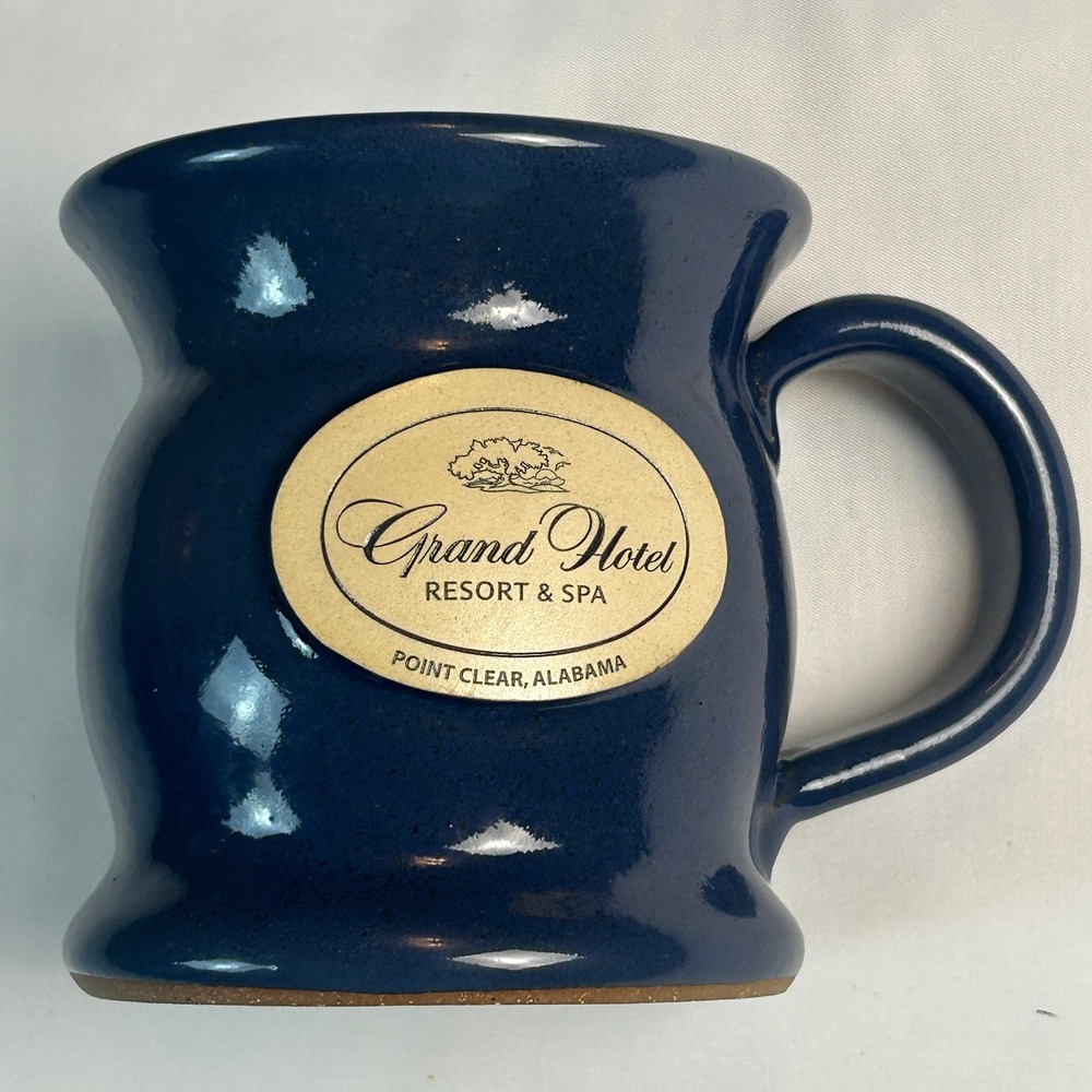 Sunset Hill Stoneware Grand Hotel Resort & Spa Alabama Blue Coffee Mug USA Made